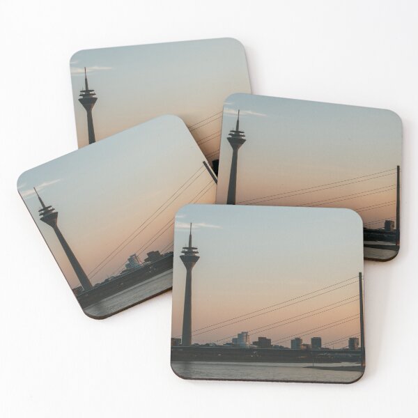 Item preview, Rhine Tower and skyline at dusk designed and sold by rhosbahu.