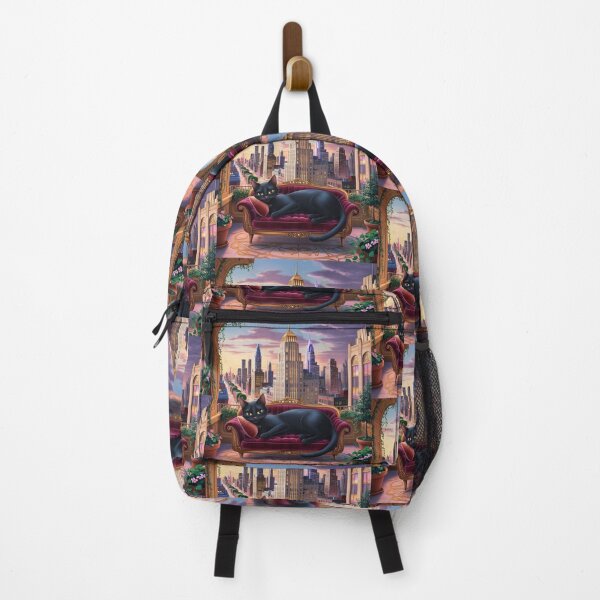 Item preview, Urban Rooftop Bliss with Black Cat designed and sold by VibeTwist.