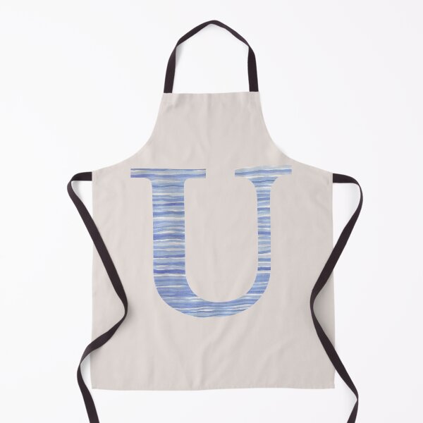 Item preview, Letter U Blue Watercolor Stripes Monogram Initial designed and sold by theartofvikki.