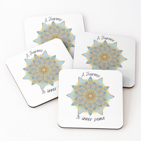 Item preview, A Journey To Inner Peace - Blue and Gold Geometric Mandala   designed and sold by FreeStyleTrend.