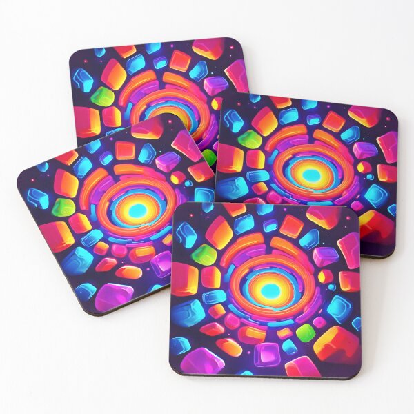 Item preview, Neon Cube Vortex Art designed and sold by Health And Fitness Posts e-Store.
