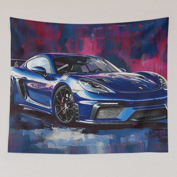 Item preview, Blue Porsche 718 Caymen II  -  Pop Art designed and sold by AutoPopStudio.