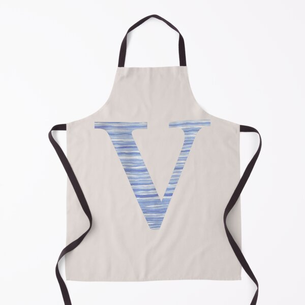 Item preview, Letter V Blue Watercolor Stripes Monogram Initial designed and sold by theartofvikki.