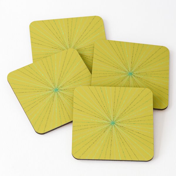Item preview, Colorful Varying Green Ripple Sun Rays Burst Yellow designed and sold by EvergreenMotifs.