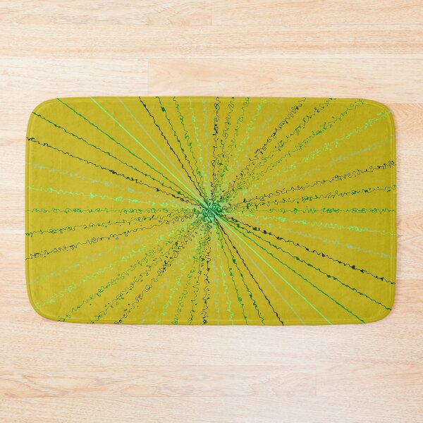 Item preview, Colorful Varying Green Ripple Sun Rays Burst Yellow designed and sold by EvergreenMotifs.