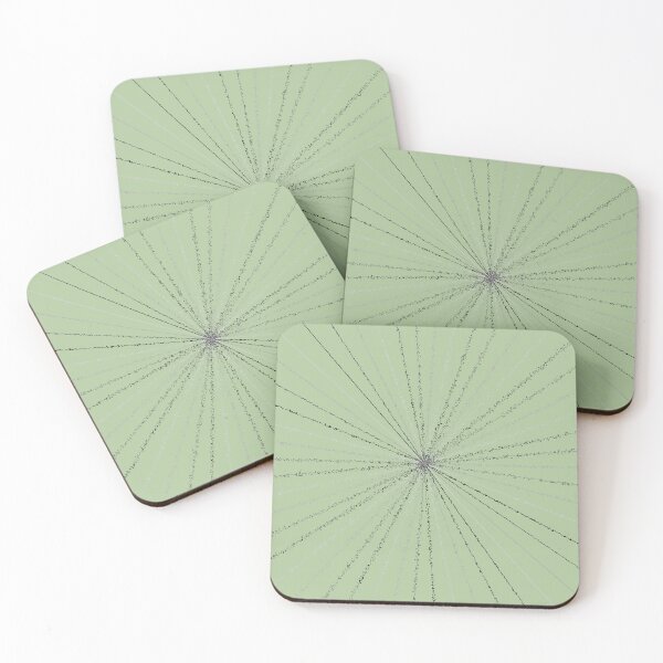 Item preview, Colorful Chromatic Ripple Sun Rays Burst Sage Green designed and sold by EvergreenMotifs.