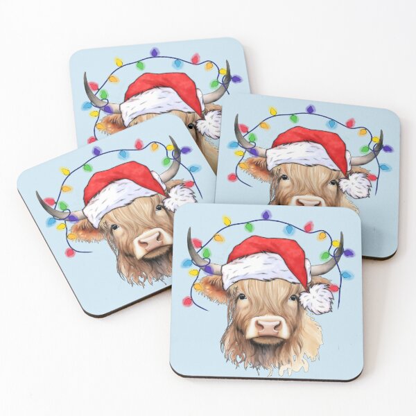 Item preview, Scottish Highland Cow Christmas Santa Hat men women kids  designed and sold by Taylor  ART.