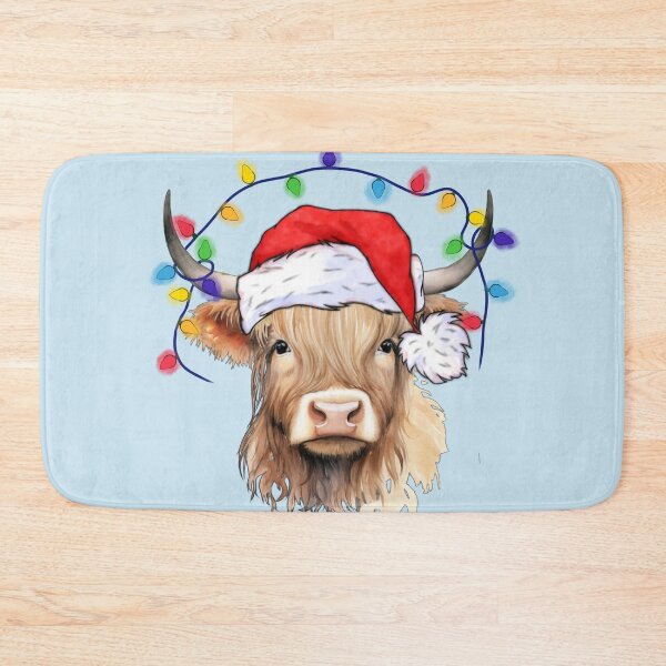 Item preview, Scottish Highland Cow Christmas Santa Hat men women kids  designed and sold by Taylor  ART.