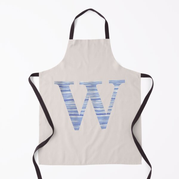 Item preview, Letter W Blue Watercolor Stripes Monogram Initial designed and sold by theartofvikki.