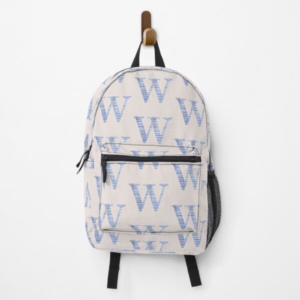 Item preview, Letter W Blue Watercolor Stripes Monogram Initial designed and sold by theartofvikki.