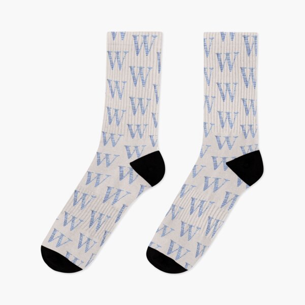 Item preview, Letter W Blue Watercolor Stripes Monogram Initial designed and sold by theartofvikki.