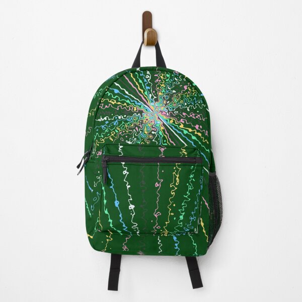 Item preview, Colorful Rainbow Ripple Sun Rays Burst Forest Green designed and sold by EvergreenMotifs.