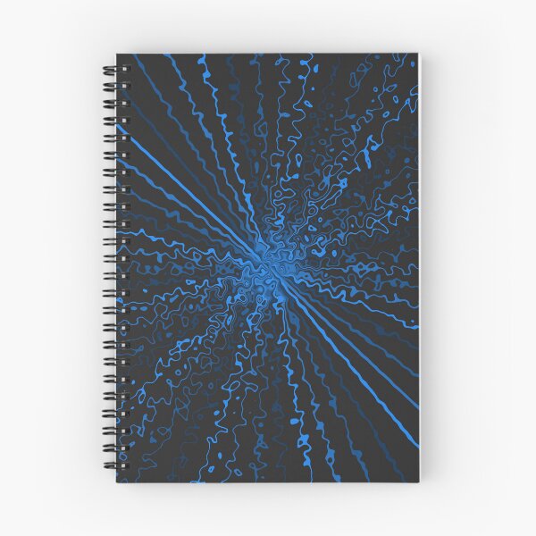 Item preview, Blue Colorful Ripple Sun Rays Burst Black Contrast designed and sold by EvergreenMotifs.