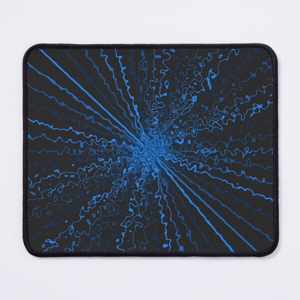 Item preview, Blue Colorful Ripple Sun Rays Burst Black Contrast designed and sold by EvergreenMotifs.