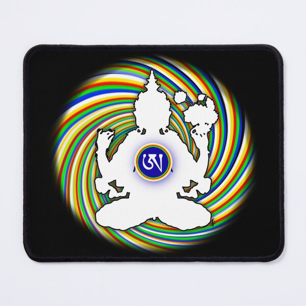 Item preview, Dzogchen, Ah, Tibetan, White body, Bodhisattva, Buddhist, Black Background designed and sold by MayGreenAbgrall.