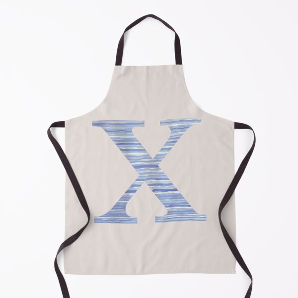 Item preview, Letter X Blue Watercolor Stripes Monogram Initial designed and sold by theartofvikki.