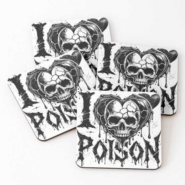Item preview, I Heart Poison | Gothic Skull Art designed and sold by GemBob Creations.