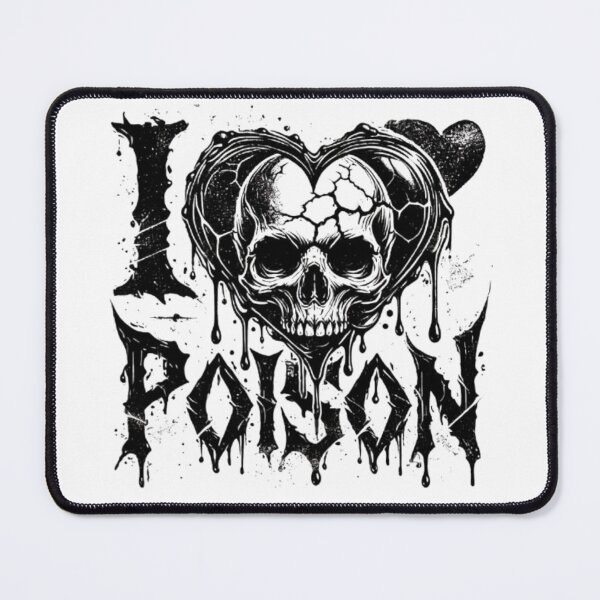 Item preview, I Heart Poison | Gothic Skull Art designed and sold by GemBob Creations.
