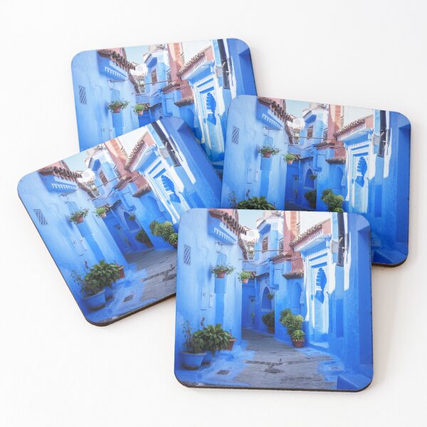 Item preview, Serenity in Blue: The Winding Alleys of Chefchaouen designed and sold by ARTNOVO.