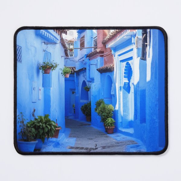 Item preview, Serenity in Blue: The Winding Alleys of Chefchaouen designed and sold by ARTNOVO.