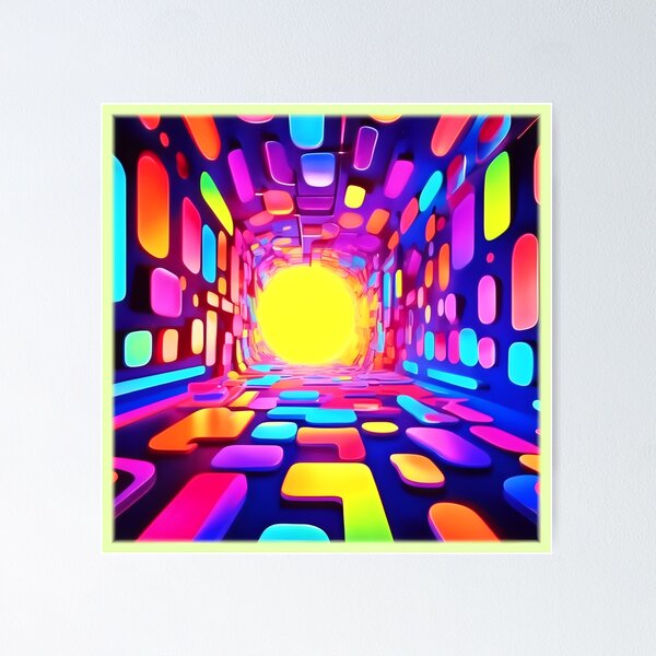 Item preview, Neon Tunnel: Psychedelic Journey designed and sold by Health And Fitness Posts e-Store.