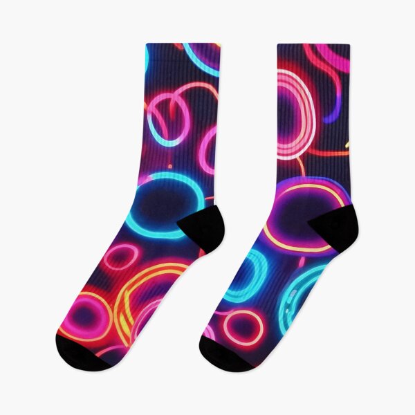 Item preview, Neon Circles: A Vibrant Visual Feast designed and sold by Health And Fitness Posts e-Store.