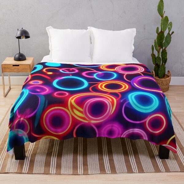 Item preview, Neon Circles: A Vibrant Visual Feast designed and sold by Health And Fitness Posts e-Store.