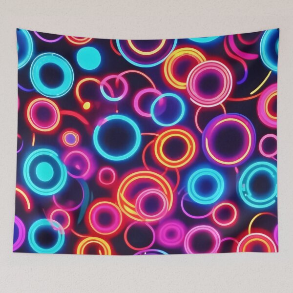 Item preview, Neon Circles: A Vibrant Visual Feast designed and sold by Health And Fitness Posts e-Store.