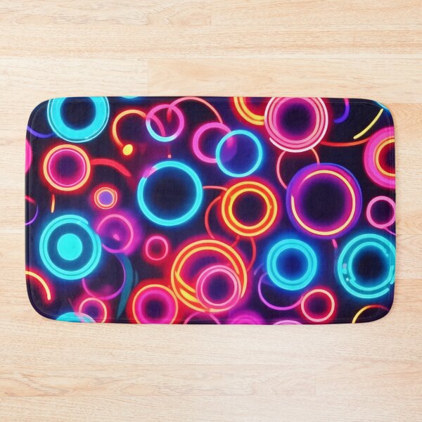 Item preview, Neon Circles: A Vibrant Visual Feast designed and sold by Health And Fitness Posts e-Store.