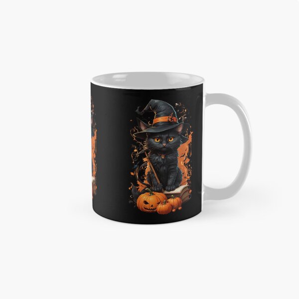 Item preview, Bewitching Halloween Cat Among Pumpkins and Spells designed and sold by best-of-panama.