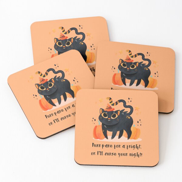 Item preview, Purr-pare for a fright, or I'll curse your night! #HalloweenCat #HalloweenParty #HalloweenNight #SpookyCat designed and sold by Anna Halasek.