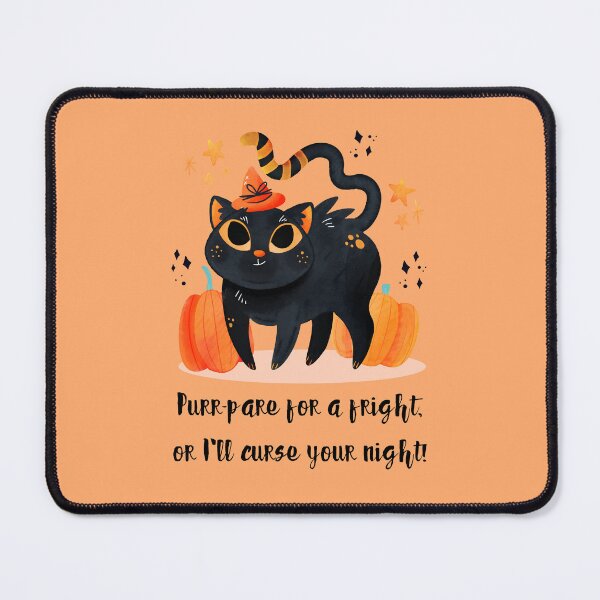 Item preview, Purr-pare for a fright, or I'll curse your night! #HalloweenCat #HalloweenParty #HalloweenNight #SpookyCat designed and sold by Anna Halasek.