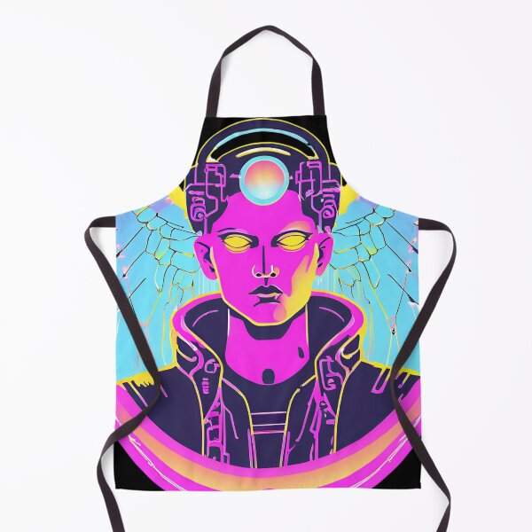 Item preview, Neon-Glowing Cyberpunk Angel T-Shirt - Futuristic Hip God with Electric Halo Art D5 designed and sold by pixelandcrafted.