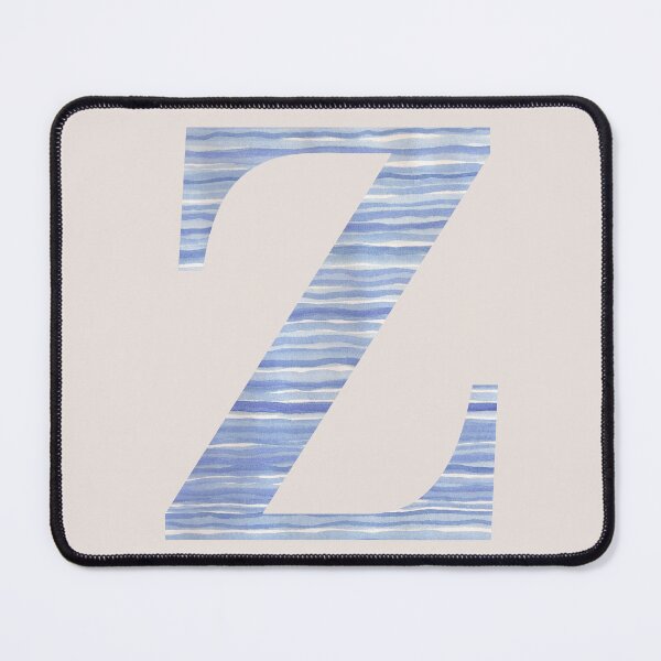 Item preview, Letter Z Blue Watercolor Stripes Monogram Initial designed and sold by theartofvikki.