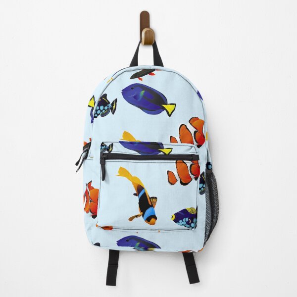 Item preview, Clown fish, blue morpho tang, parrot fish - marine fish art designed and sold by killies.