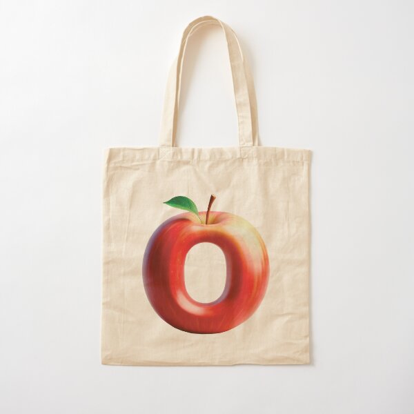 APPLE LETTER O Cotton Tote Bag