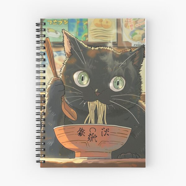 Item preview, Black Cat Eats Ramen designed and sold by funcontour.