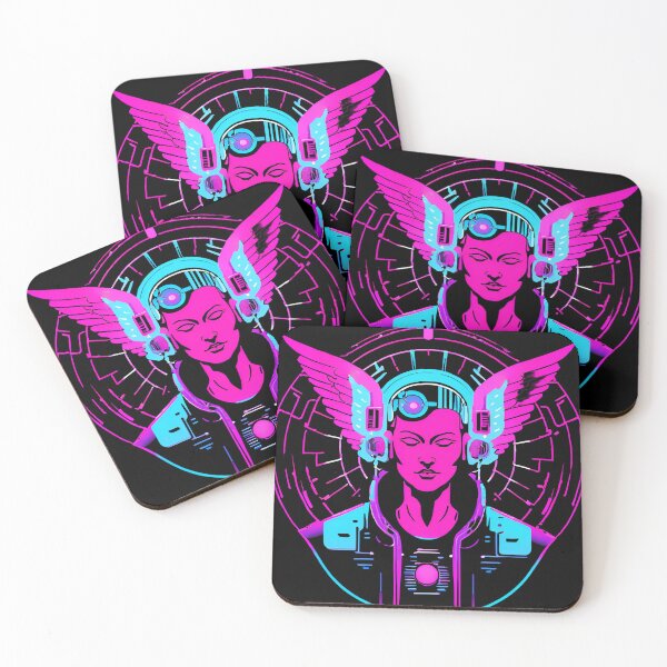 Item preview, Neon-Glowing Cyberpunk Angel T-Shirt - Futuristic Hip God with Electric Halo Art D8 designed and sold by pixelandcrafted.