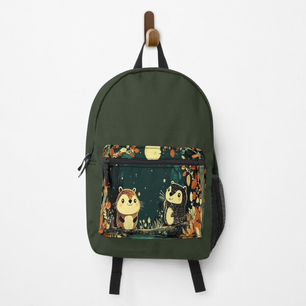 Item preview, Cute Beavers in an autumn forest next to a stream they have dammed designed and sold by BeatnikBuddha.
