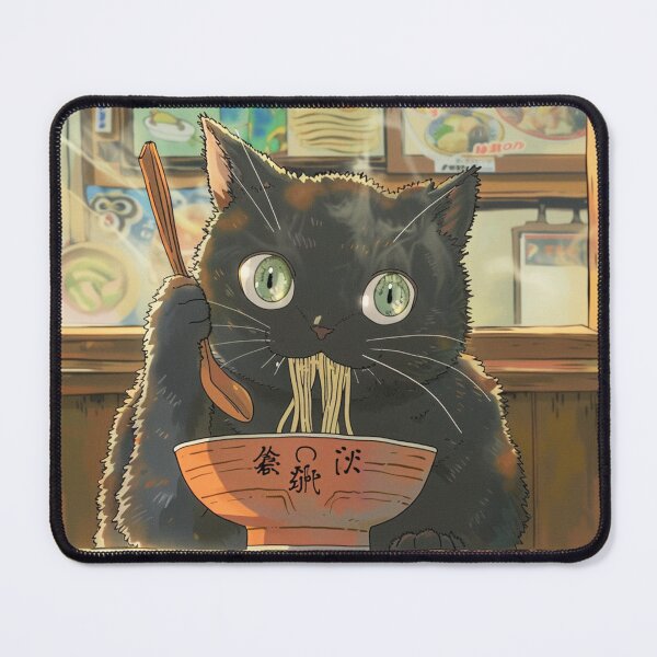 Item preview, Black Cat Eats Ramen designed and sold by funcontour.