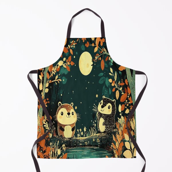 Item preview, Cute Beavers in an autumn forest next to a stream they have dammed designed and sold by BeatnikBuddha.