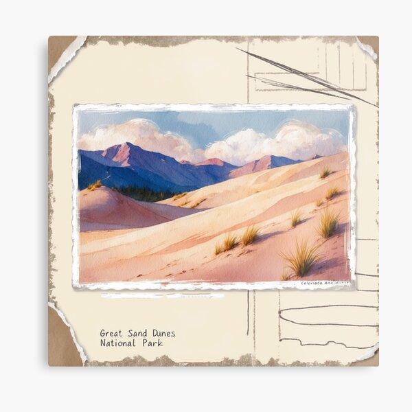 Item preview, Great Sand Dunes National Park Postcard Vintage Retro Travel designed and sold by TravelPostcardGems.