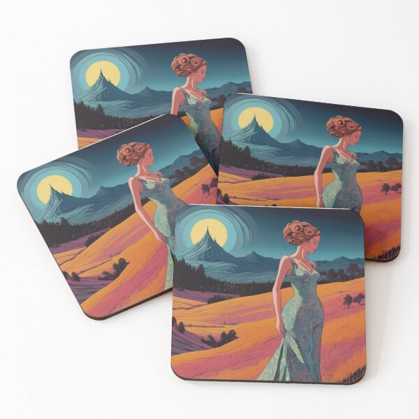 Item preview,  Layered hills leading to mountains under a twilight sky designed and sold by KilianSzmid.