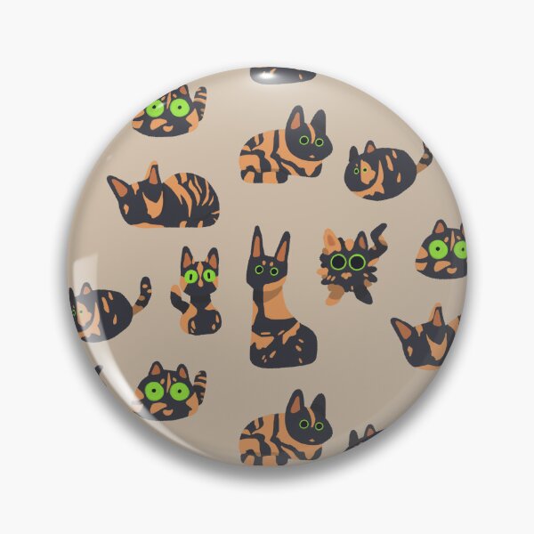 Item preview, Tortoiseshell Cat Blobs (GreenEyes) designed and sold by Risky Beetle.