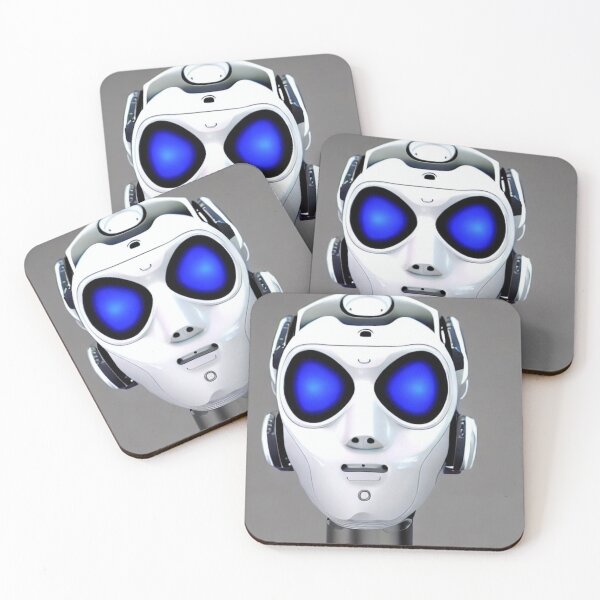 Item preview, The white robot with blue eyes designed and sold by NokenaDesign.