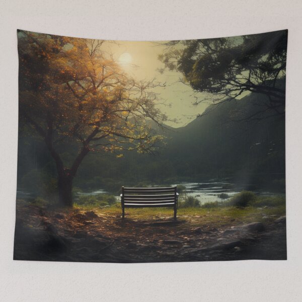 Item preview, Tranquil Landscape with Bench designed and sold by Divinitree.