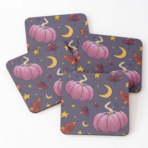 Item preview, Pink Pumpkin Pattern - on blue designed and sold by Ellen Wilberg.