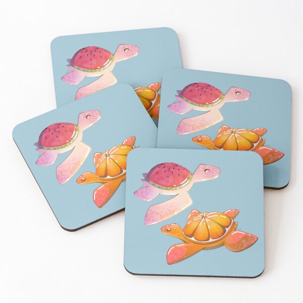 Item preview, clementine + watermelon turtles designed and sold by FinnleyScribble.