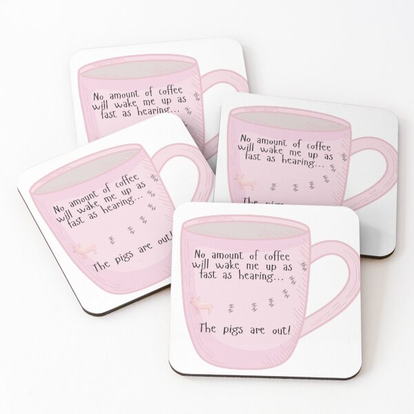 Item preview, No amount of coffee will wake me up as fast as pigs... designed and sold by scleverfarm.