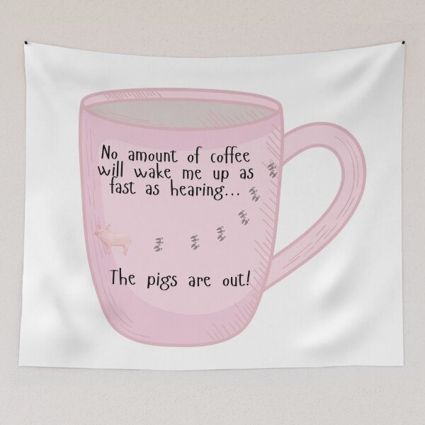 Item preview, No amount of coffee will wake me up as fast as pigs... designed and sold by scleverfarm.